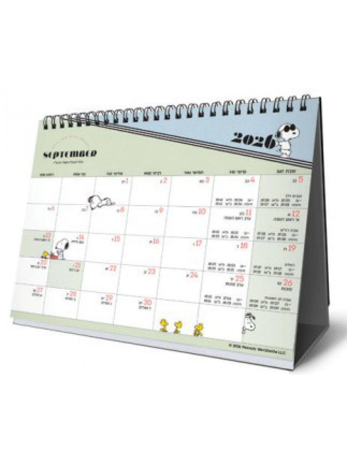 לוח שנה שולחני גדול סנופי 2026-27
