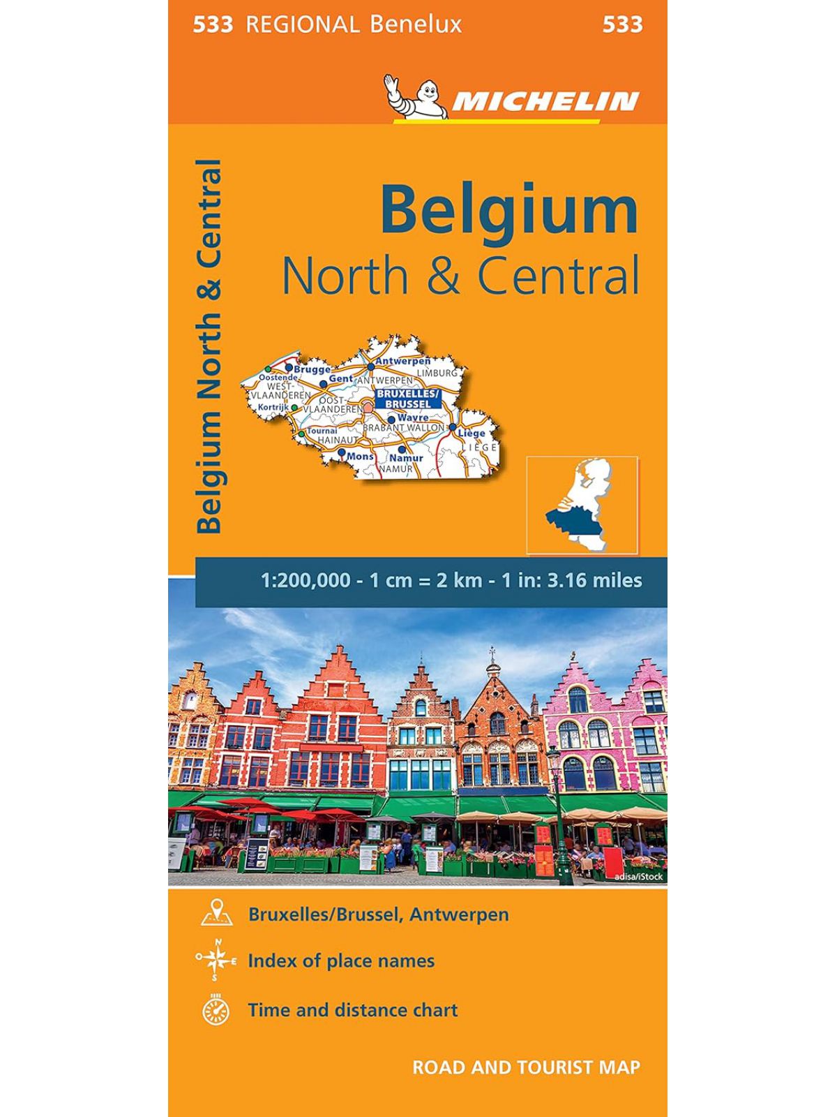 BELGIUM NORTH & CENTRAL BRUXELLES MAP 533