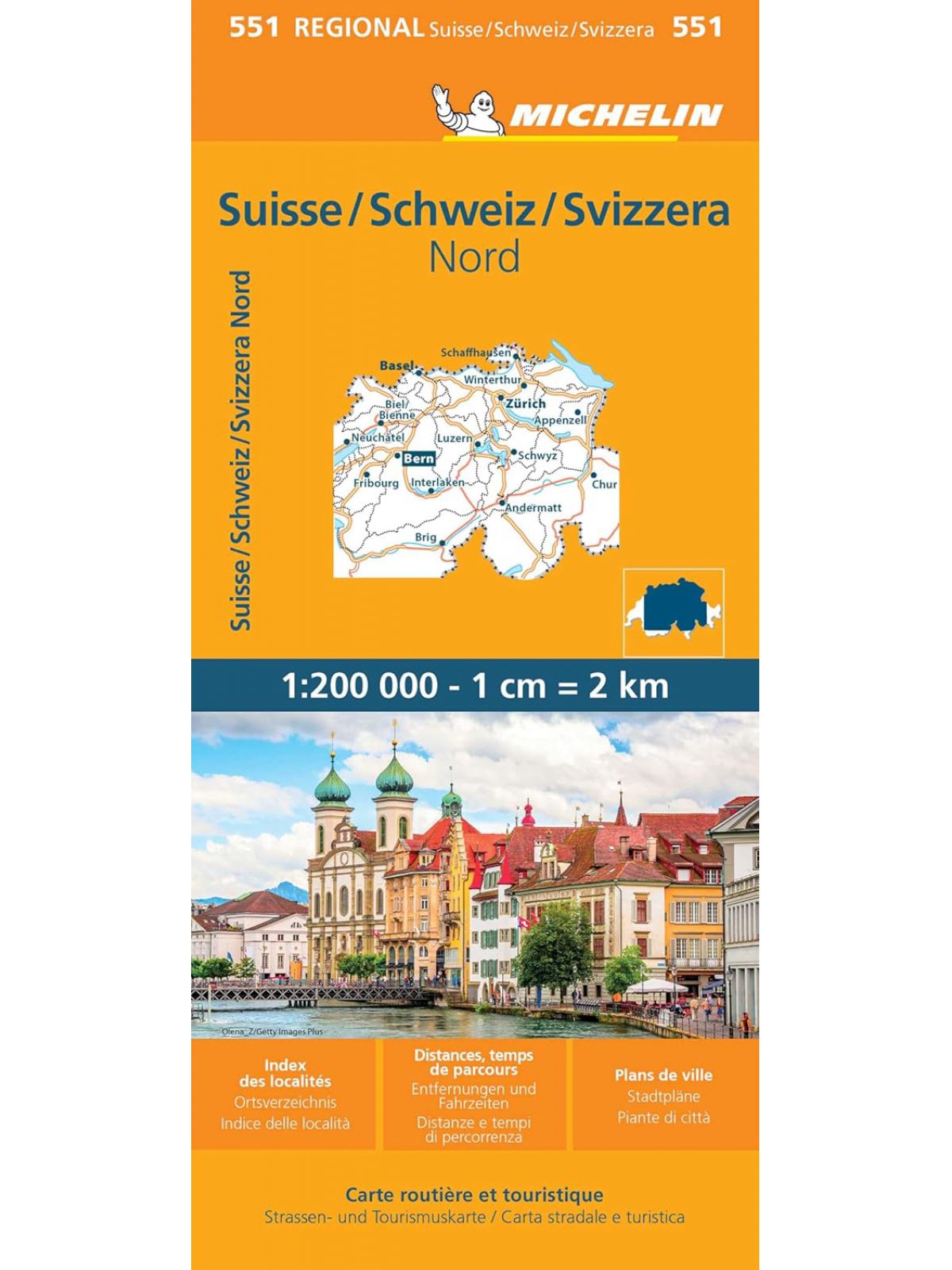 SWITZERLAND NORTH BASEL ZURICH LUZERN MAP