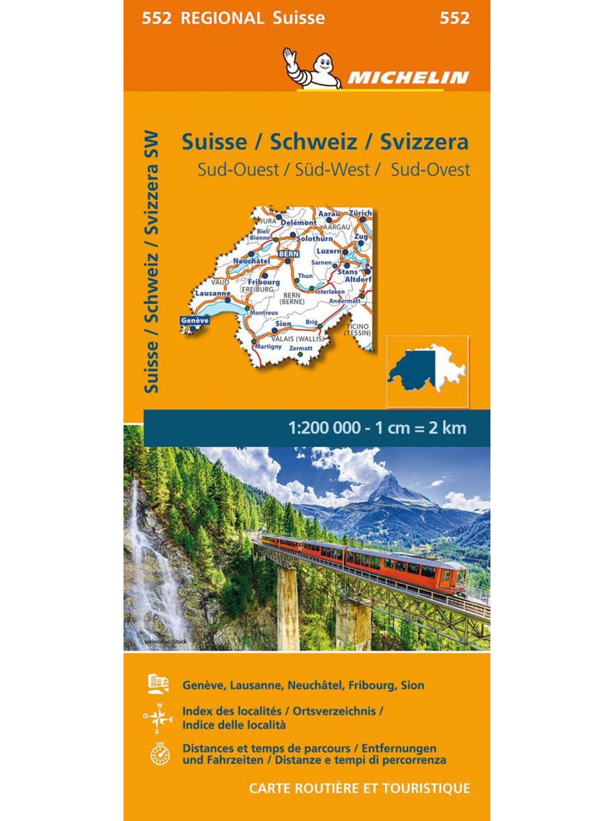 SWITZERLAND SOUTH WEST GENEVE LAUSANNE NEUCHATEL FRIGOURG SION MAP