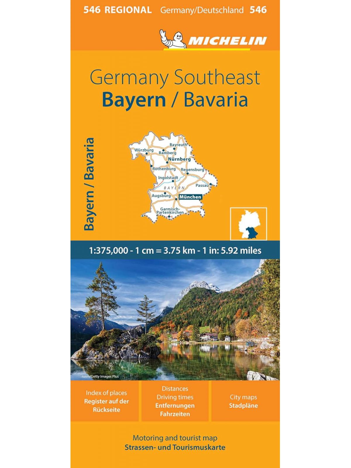 GERMANY SOUTHEAST  BAVARIA  MICHELIN MAP 546