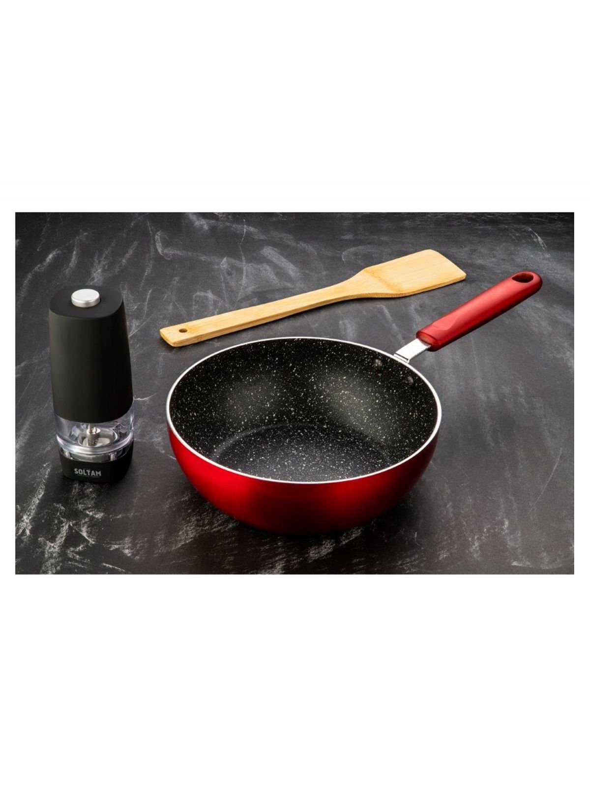 מארז ווק 20 ס”מ+ תרווד עץ +מטחנה סולתם