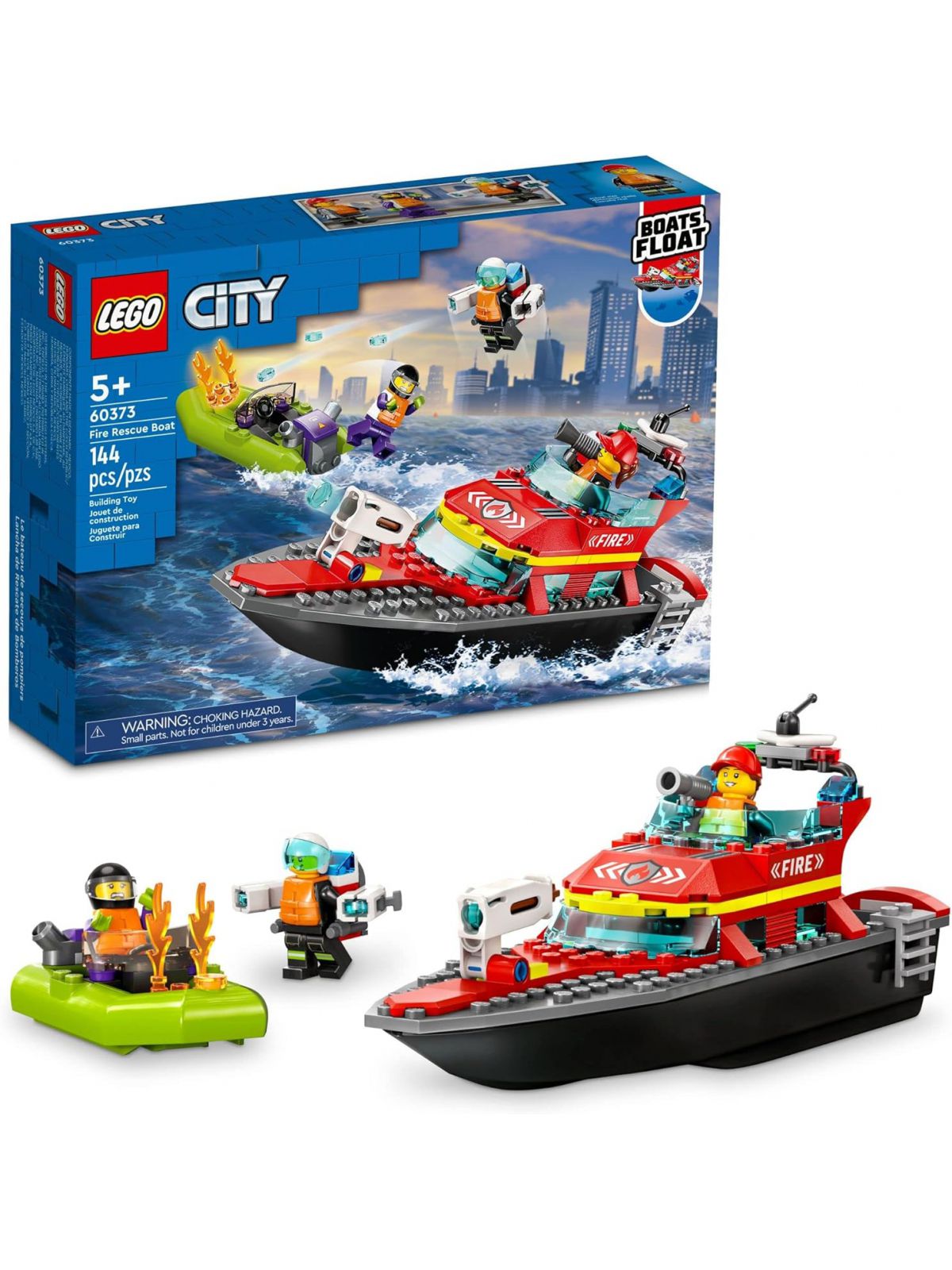 סירת חילוץ והצלה כיבוי אש לגו סיטי 60373 LEGO City