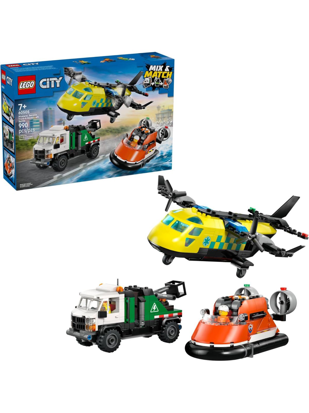 רמיקס של מטוס  משאית שירות ורחפת לגו סיטי 60505 LEGO City