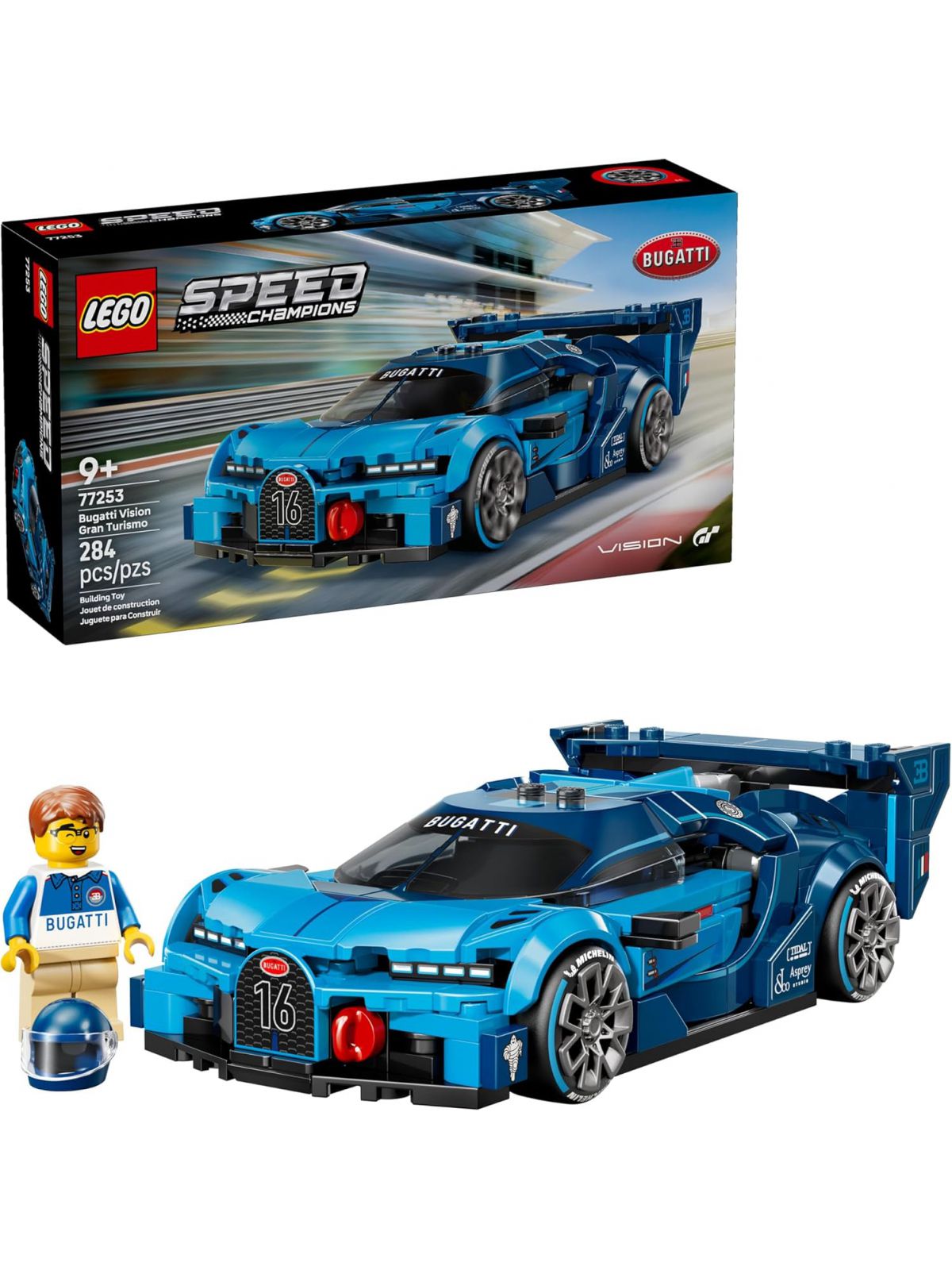 מכונית היפר ספורט בוגאטי Vision GT לגו Lego Speed Champions 77253
