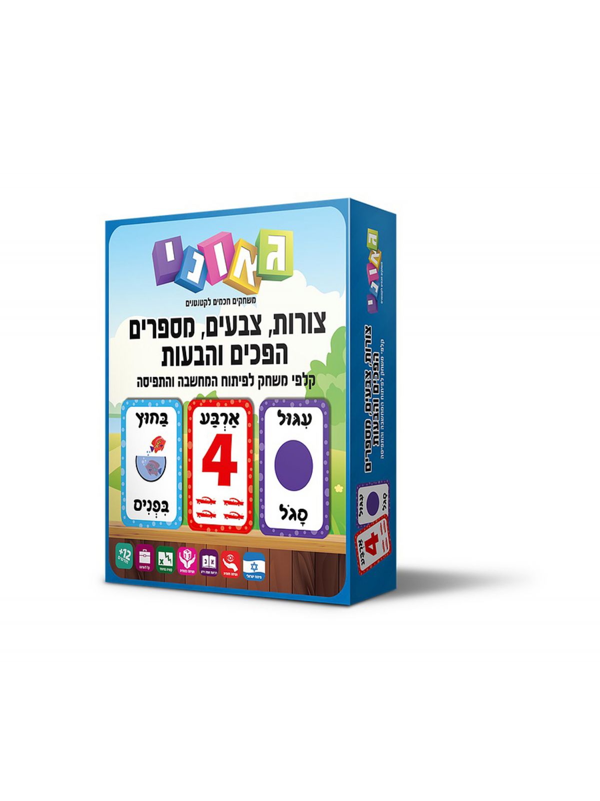 כרטיסיות צורות  צבעים  מספרים  הפכים והבעות פנים