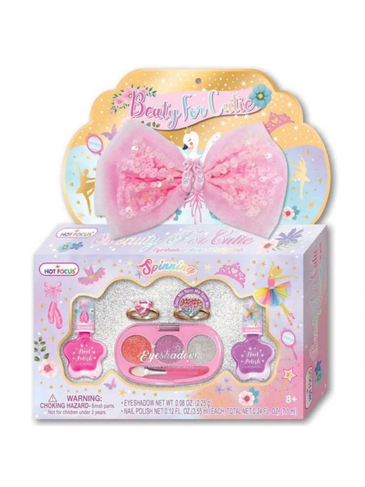 פפיון ורוד - ערכה לציפורניים ואיפור HOT FOCUS