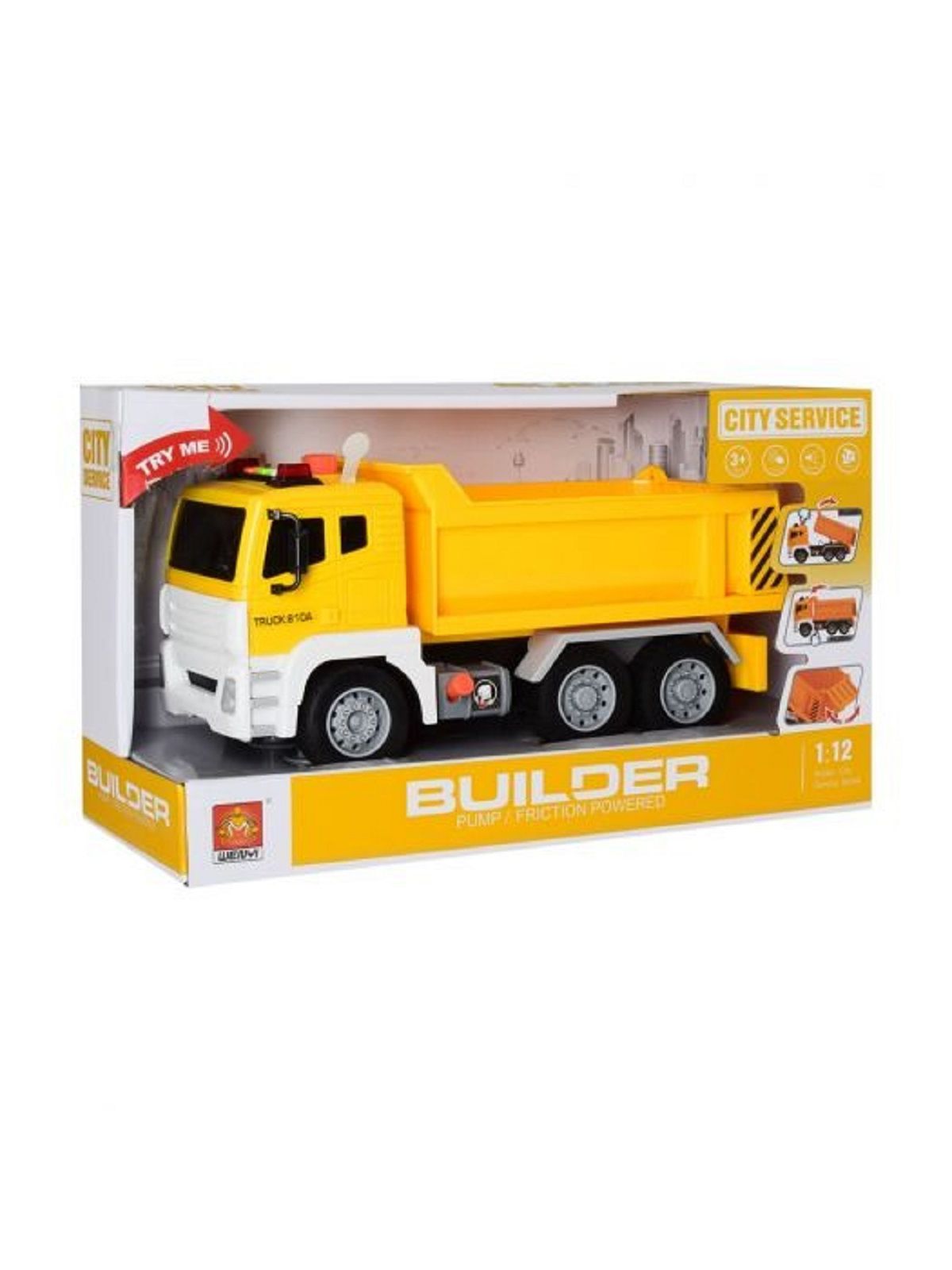 משאית דאמפר צהוב מנגנת V