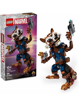 דמות פעולה של רוקט ובייבי גרוט לגו LEGO Super Heroes Marvel 76282