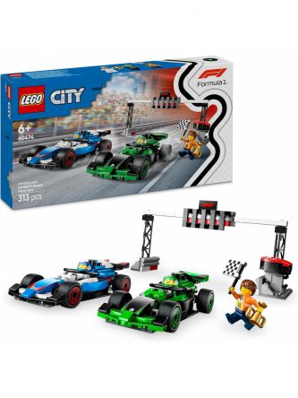 גריד F1 עם מכוניות מרוץ VCARB וסאובר לגו City Formula 1 60474