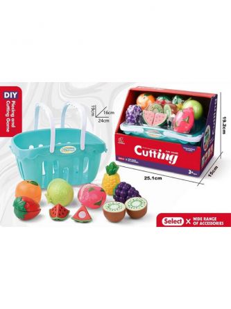 סל קניות עם פירות סקוטש לחיתוך